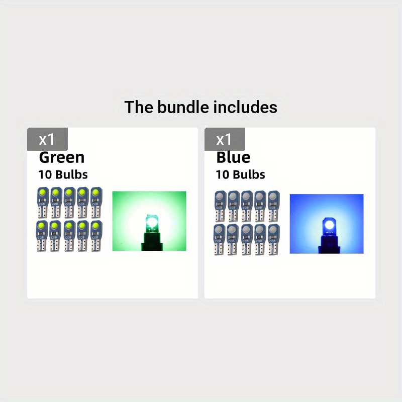 10 Pieces T5 LED Car Dashboard Lights 12V DC Instrument Panel Indicator