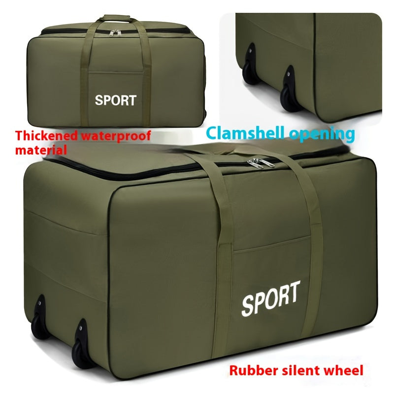 Extra Large Waterproof Storage Bag with Silent Wheels and Zipper Closure for Travel and Dorm Storage
