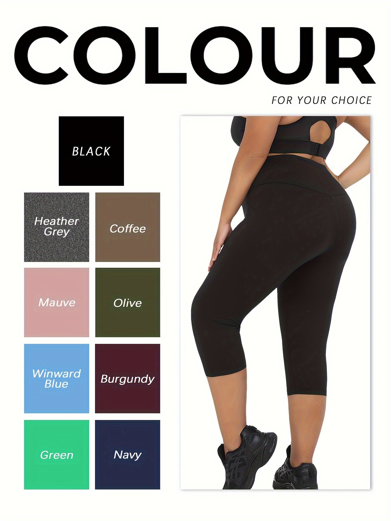 Plus Size High Waisted Soft Capri Leggings for Yoga and Running
