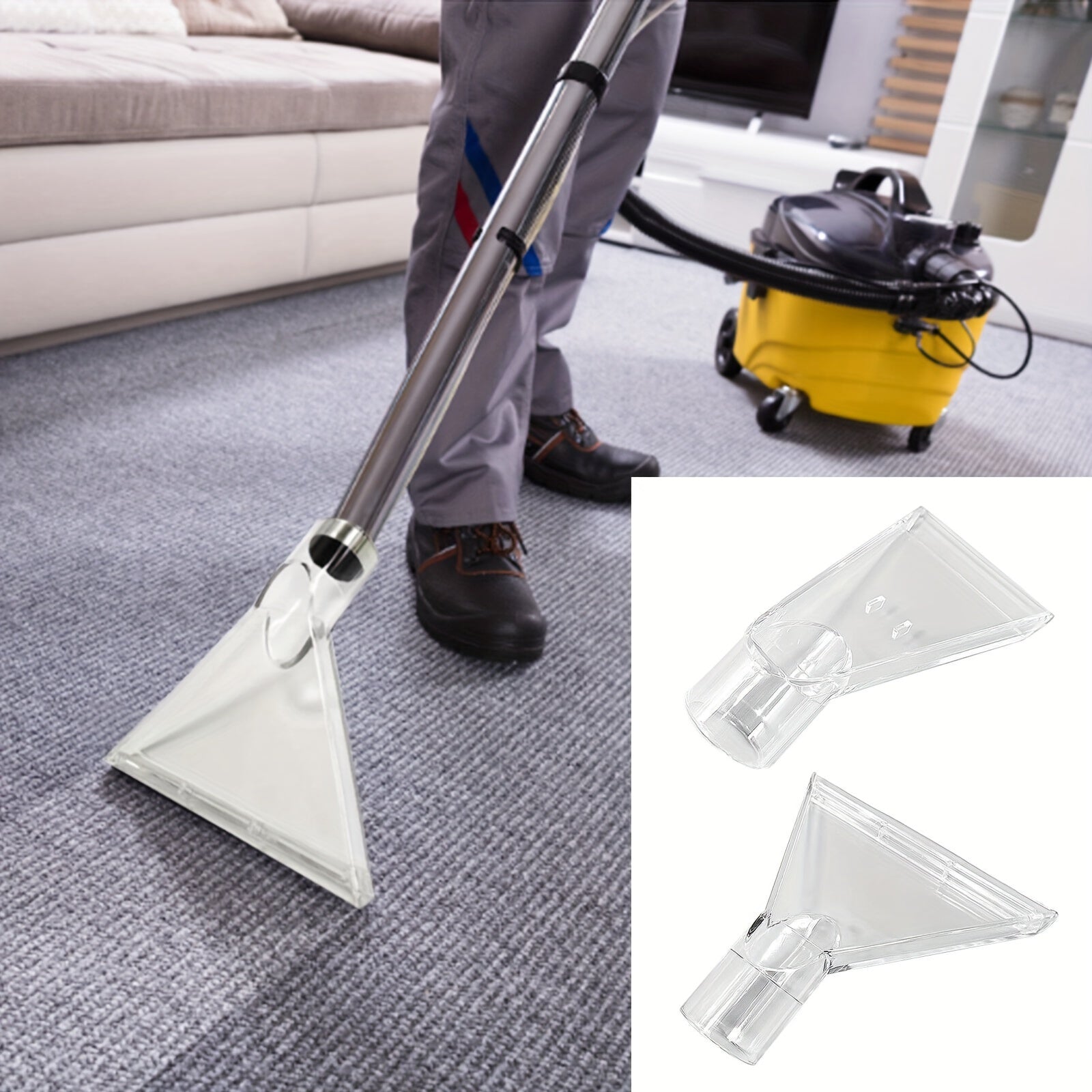 Universal Vacuum Cleaner Floor Nozzle Set with Large and Small Suction Heads