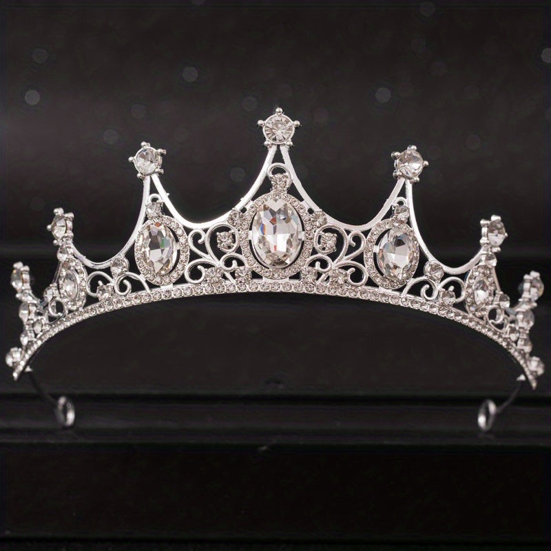 Wedding Queen Rhinestone Crown Headband Tiara for Brides and Weddings