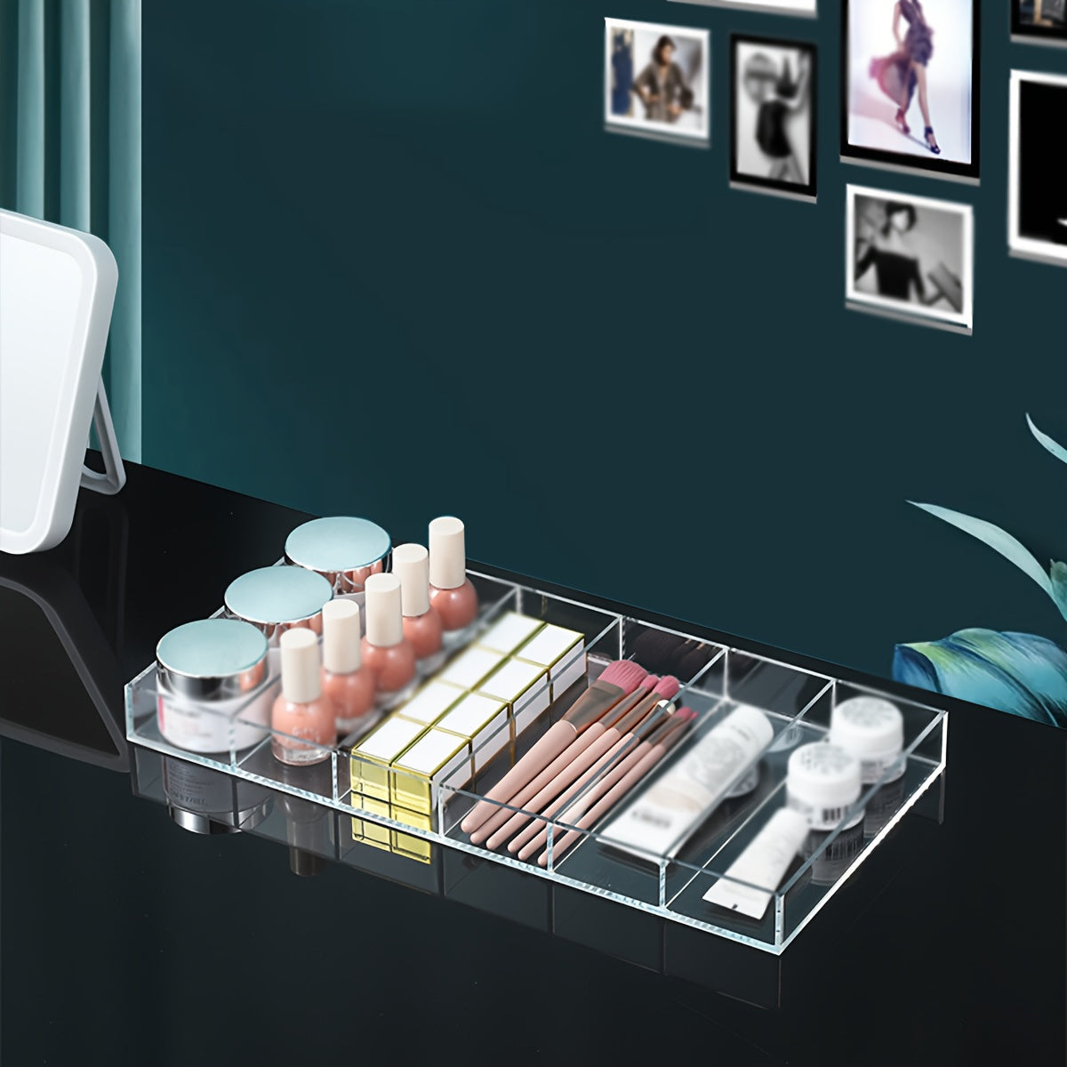 Acrylic Eyewear Display Case with 6 Compartments for Sunglasses and Glasses Storage