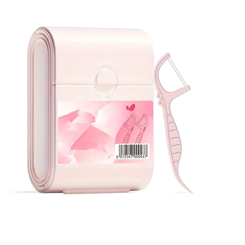 Dental Floss Sticks Disposable Double Layer Storage Box For Adults 52 Pieces Mint