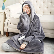 Unisex Fleece Hoodie Blanket with Pockets, Cozy, Machine Washable