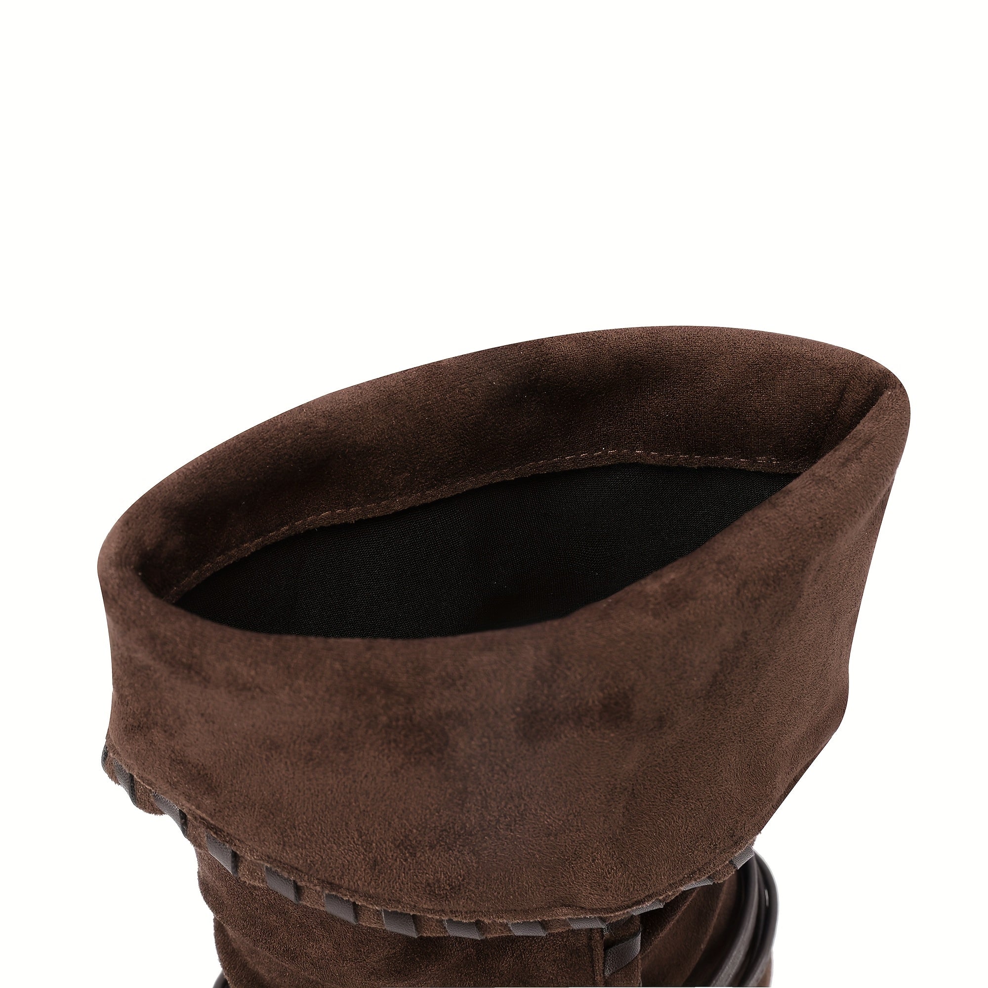 Ayollar uchun o'rta uzunlikdagi qovurg'a botiqlari, qalin to'pi, flanel ustki qismi