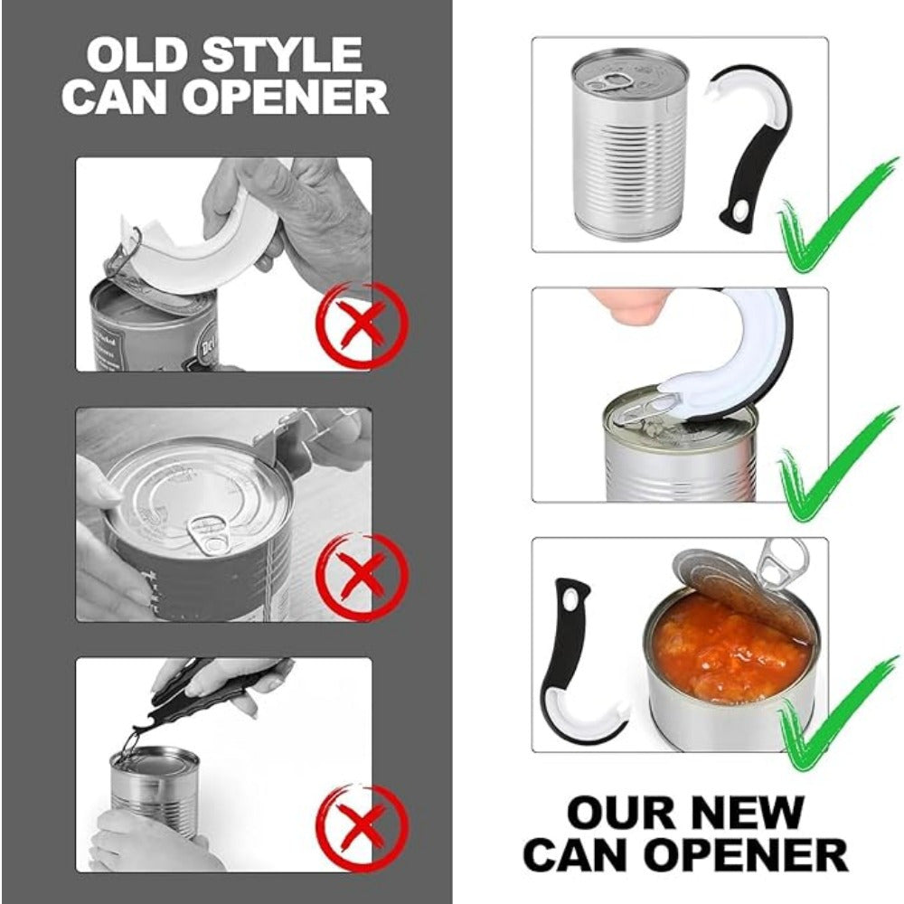 Can Opener with Non-Slip Rubber Grip Easy-Open Ring Pull Kitchen Tool