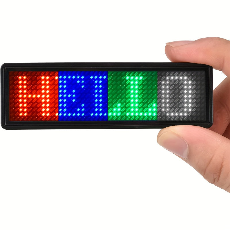 Rechargeable Wireless LED Badge 48x12 Pixel Matrix Display App-Controlled Customizable for Events Nightclubs Hotels