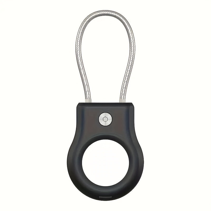 Durable Hard Plastic AirTag Keychain Holder with Lock Case for Luggage