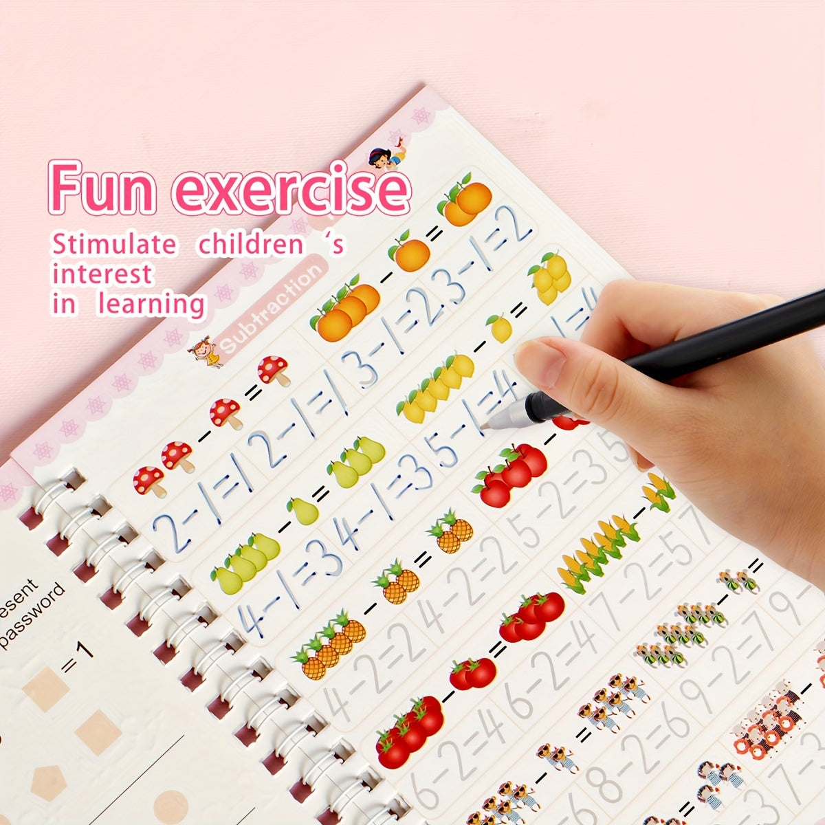 Children's Practice Copybooks Set with Reusable 3D Groove Writing Pad for Kids Ages 3-6