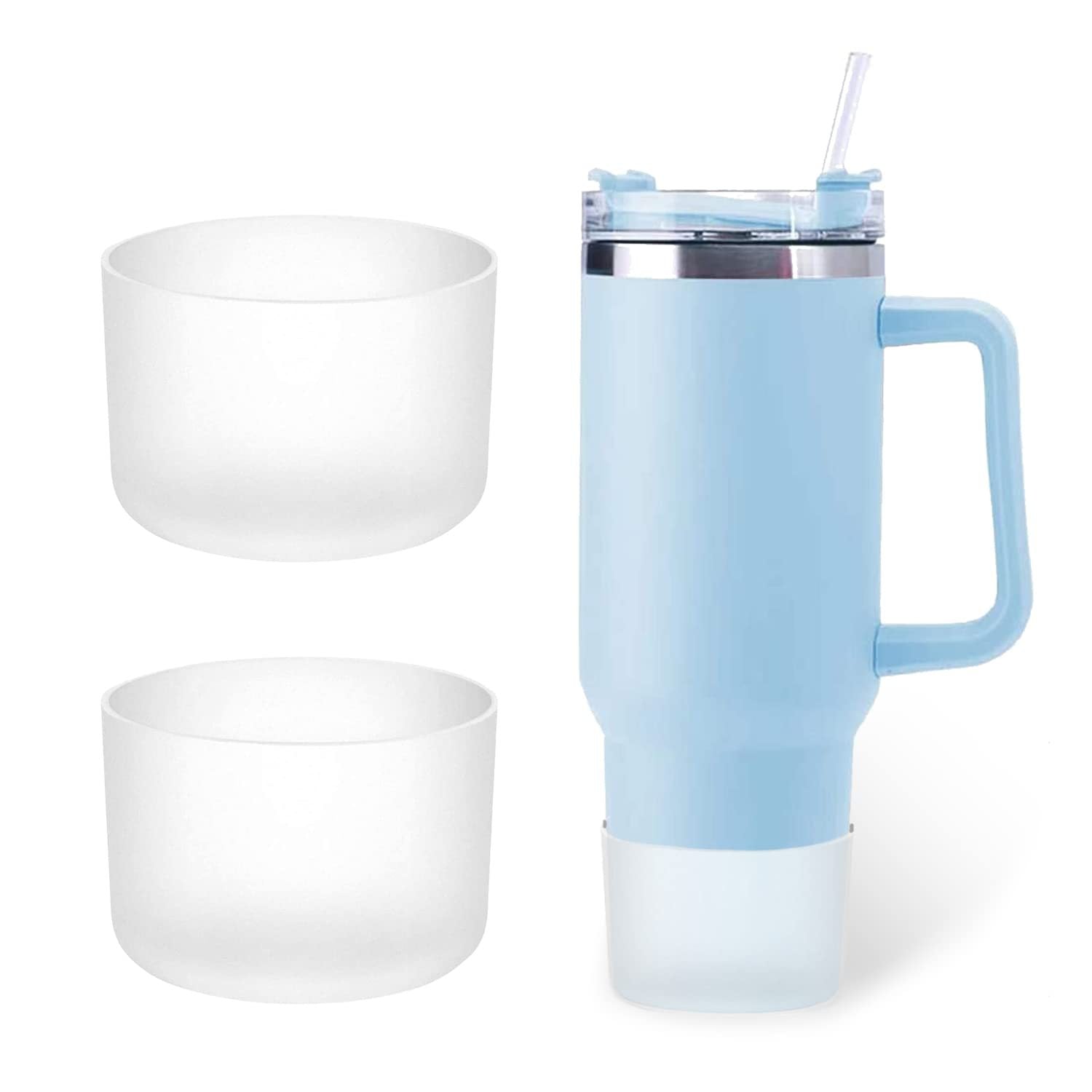 Silicone Boot Set for Water Bottles, Red, Noise Reduction, Bottom Protection