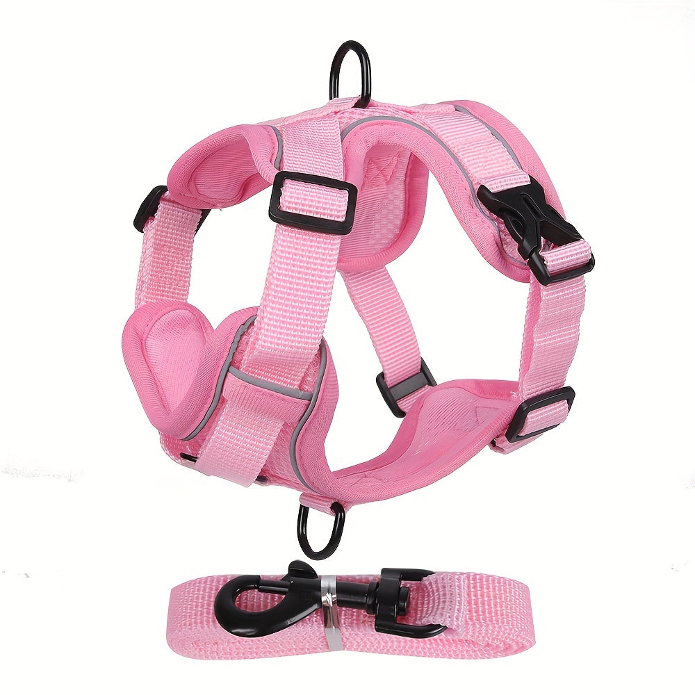 Breathable Reflective Vest-Style Cat Harness Set with Walking Rope for Outdoor Walks and Training