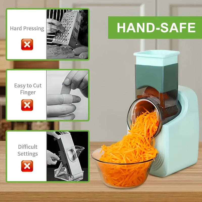 3-in-1 USB Electric Vegetable Cutter with 3 Blades Slices Shreds Chops Fruits Vegetables