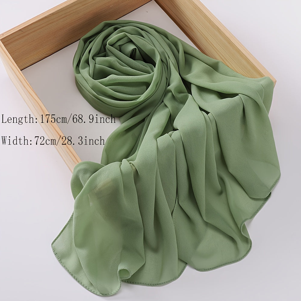 Ayollarning nafas oladigan chiffon hijabi, toza marjon bezaklari, Ramazon uchun qulay