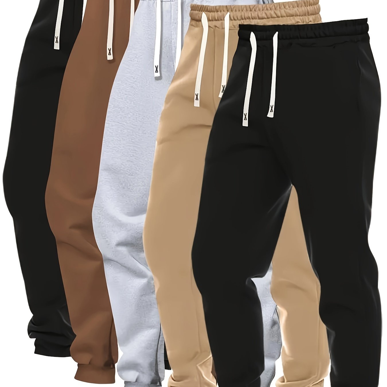 Мужские джоггеры больших размеров с карманами на шнурке для весны, осени, активного отдыха и спорта на свежем воздухе