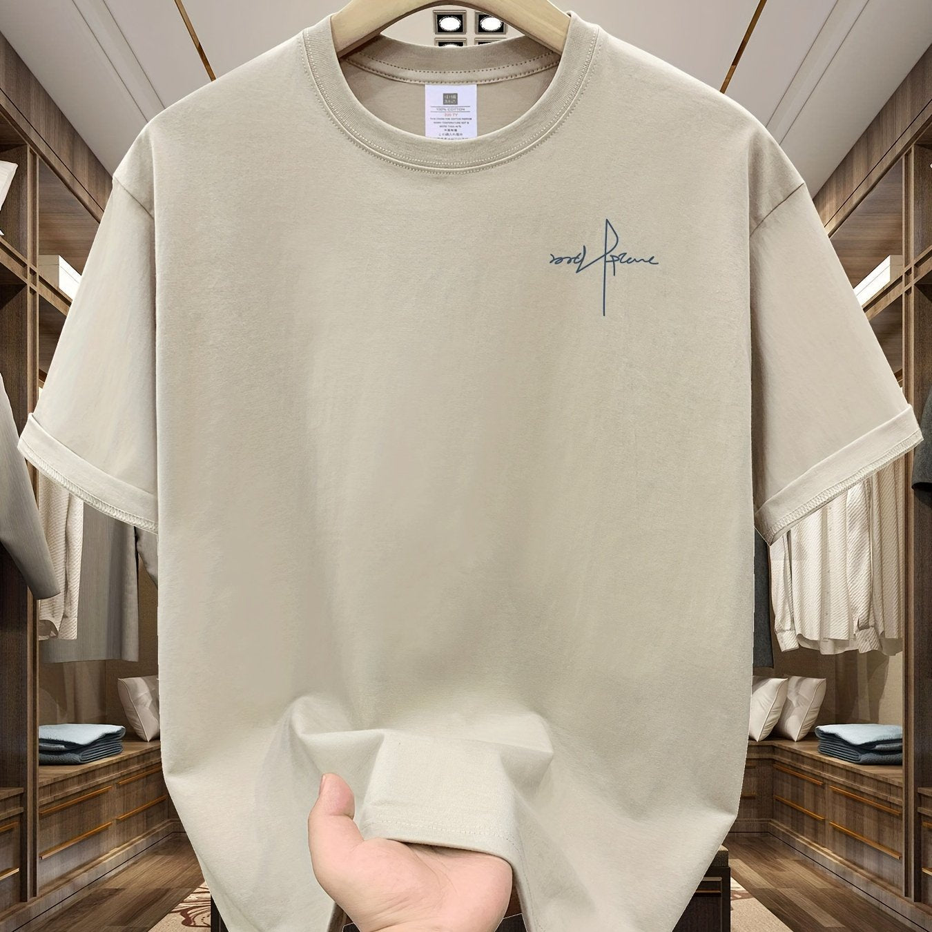 Camiseta gráfica de algodón para hombre de manga corta, casual, verano al aire libre