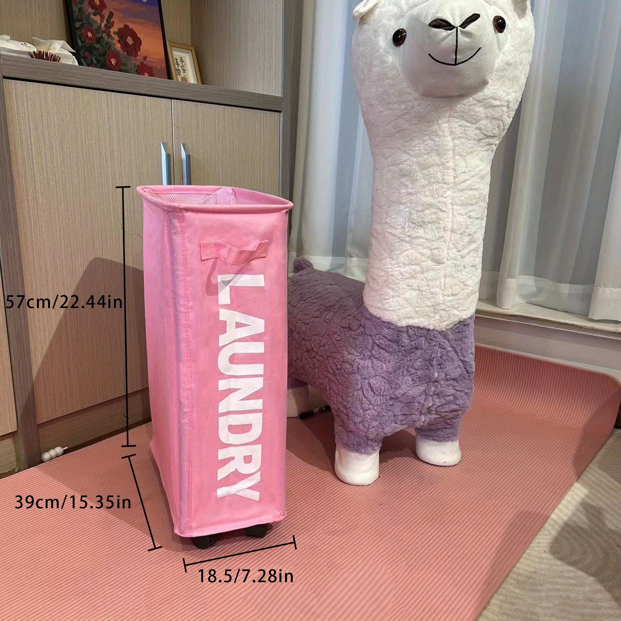 Cesta de ropa sucia delgada con malla a prueba de polvo y tela impermeable para almacenamiento de ropa