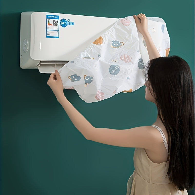 Set of 2 Leaf Pattern Plastic AC Dust Covers Wall-Mounted Indoor Protection