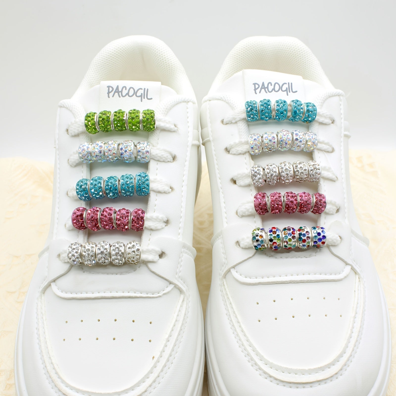 Women Men Kids Imitation Diamond Shoe Lace Beads Colorful Decorative Buckles Set of 20