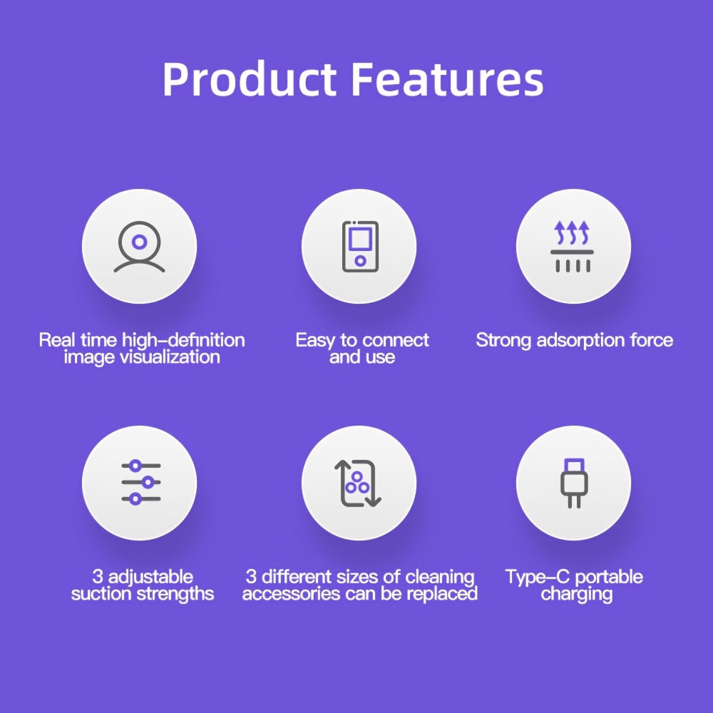 Rechargeable Handheld Beauty Device for Pore Cleansing and Live Viewing