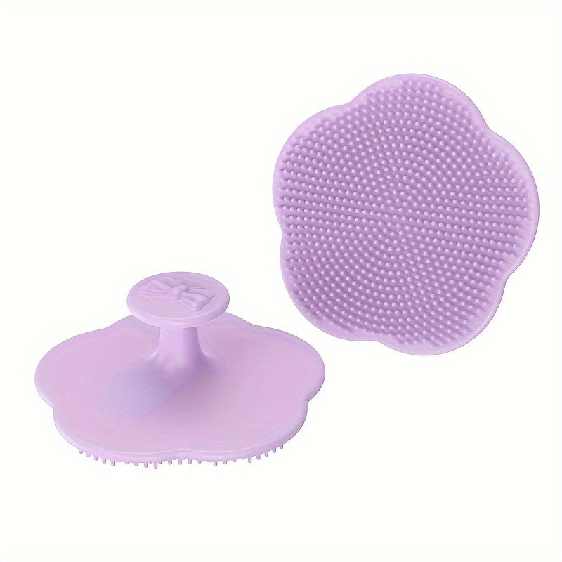 Baby Hairbrush Set Soft Silicone Head Comb with Massage Brushes for Newborns Blue Green Purple Pink