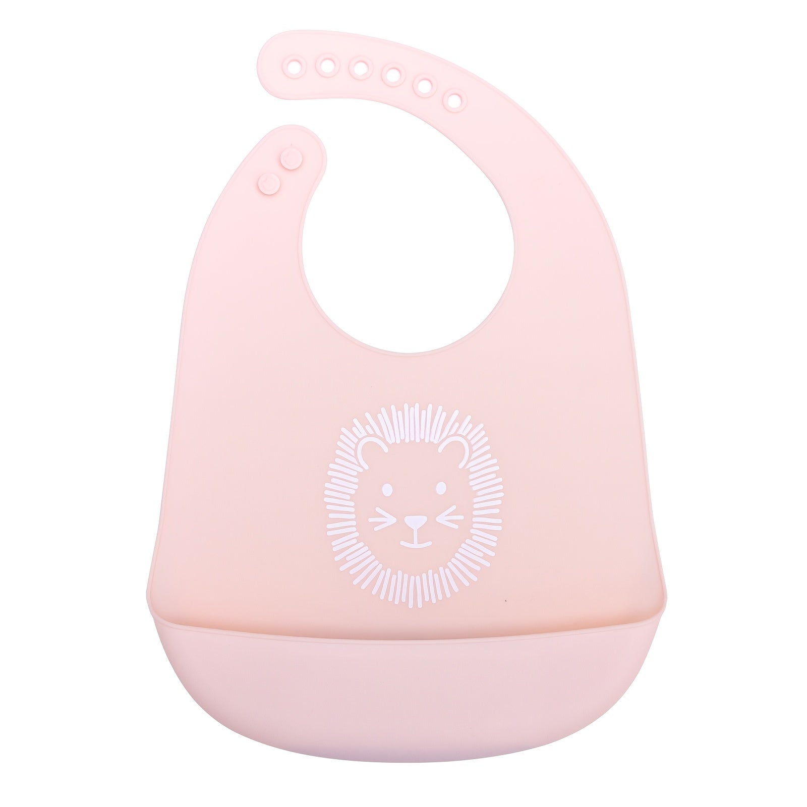Baby Silicone Bib for Infants Waterproof Lion Print Durable Food Catcher