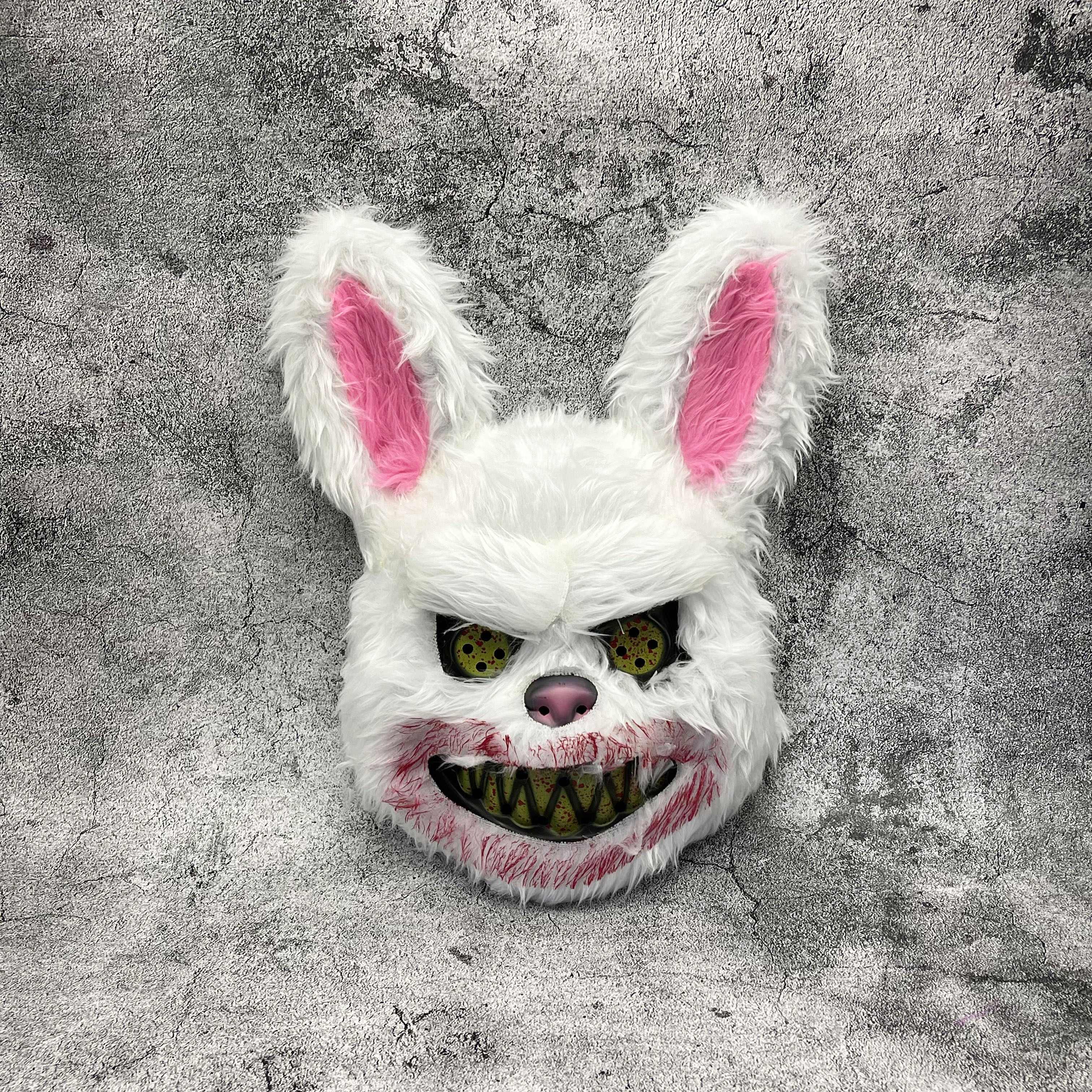 Halloween Costume Masks for Kids Bunny and Bear Horror Masks with Sturdy PP Material