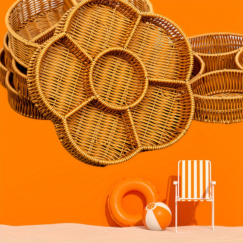 Plastic Fruit Bowl Round Snack and Candy Storage Organizer for Home