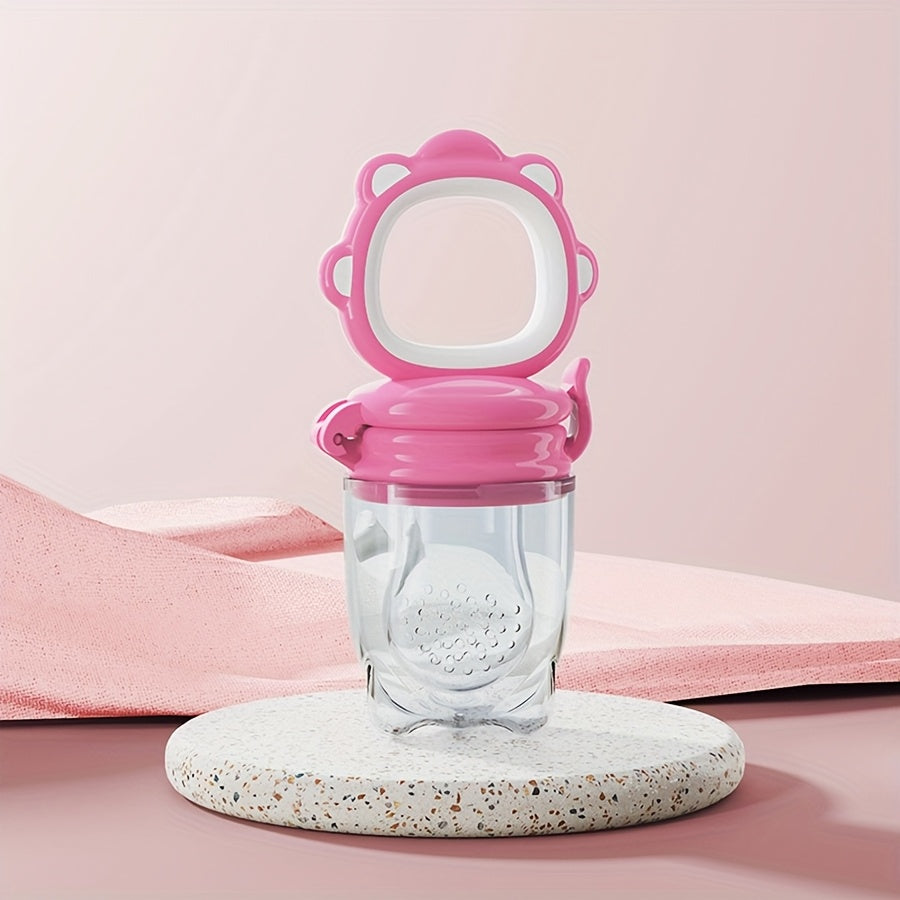 Baby Fruit and Vegetable Feeder with Silicone Mesh for Teething and Juice Feeding Cartoon Lion Design