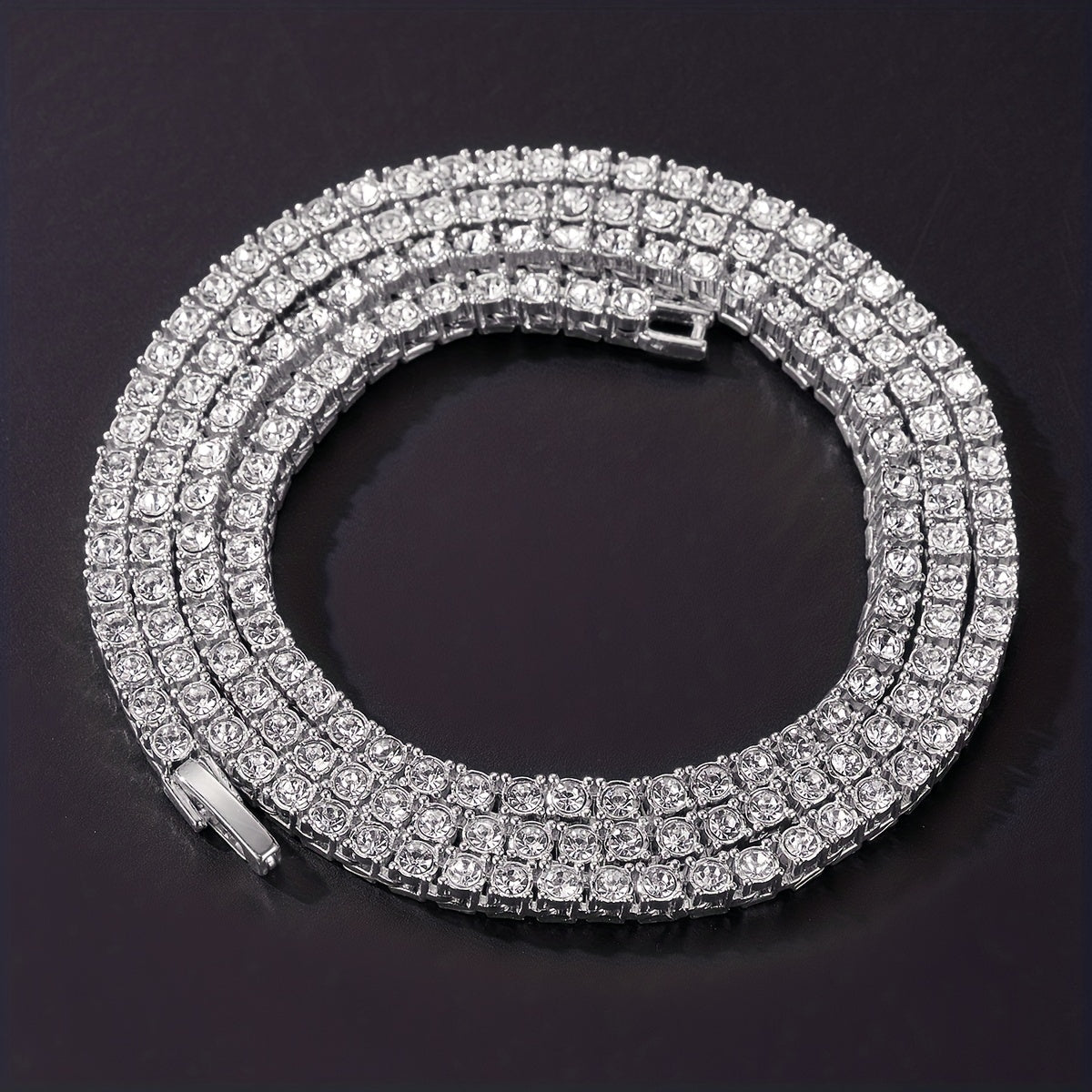 Hip Hop Tennis Chain for Men Gold Silver Durable Jewelry Accessory