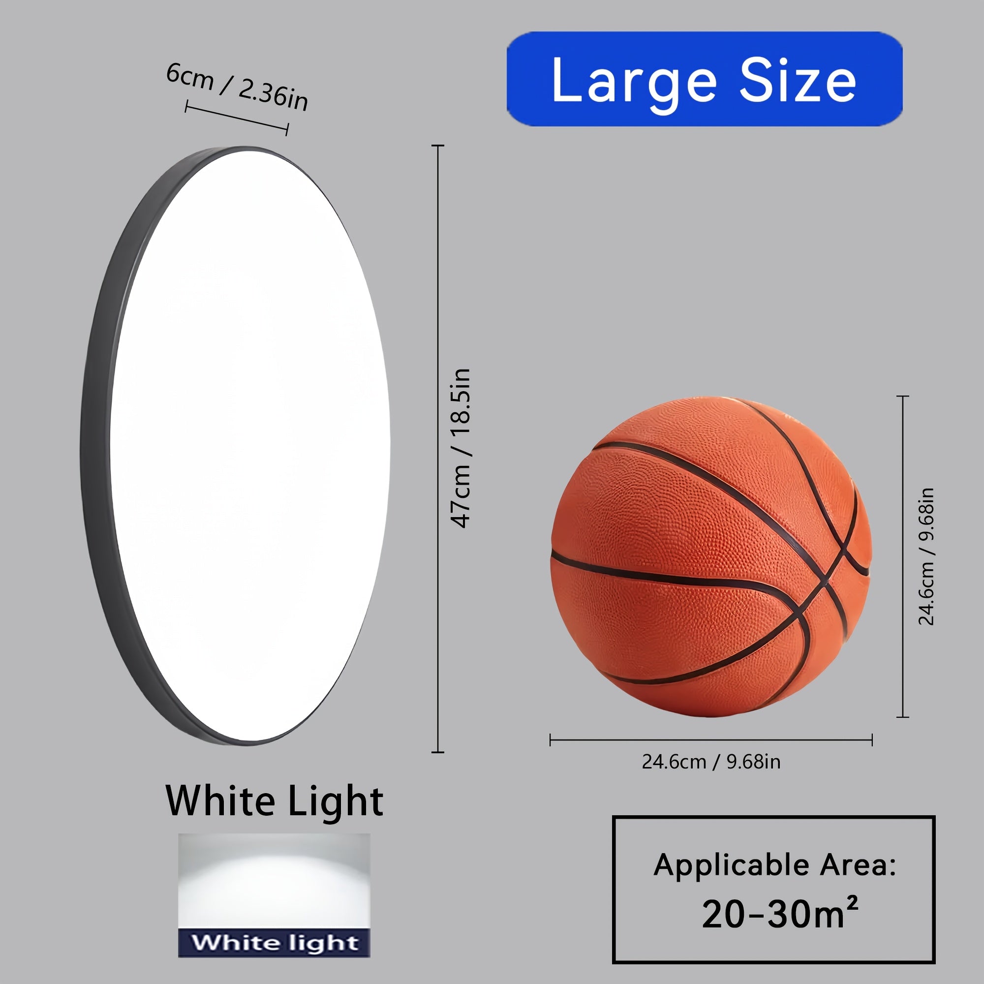 Ultra-Thin Round LED Ceiling Light Black White for Living Room Bedroom Kitchen