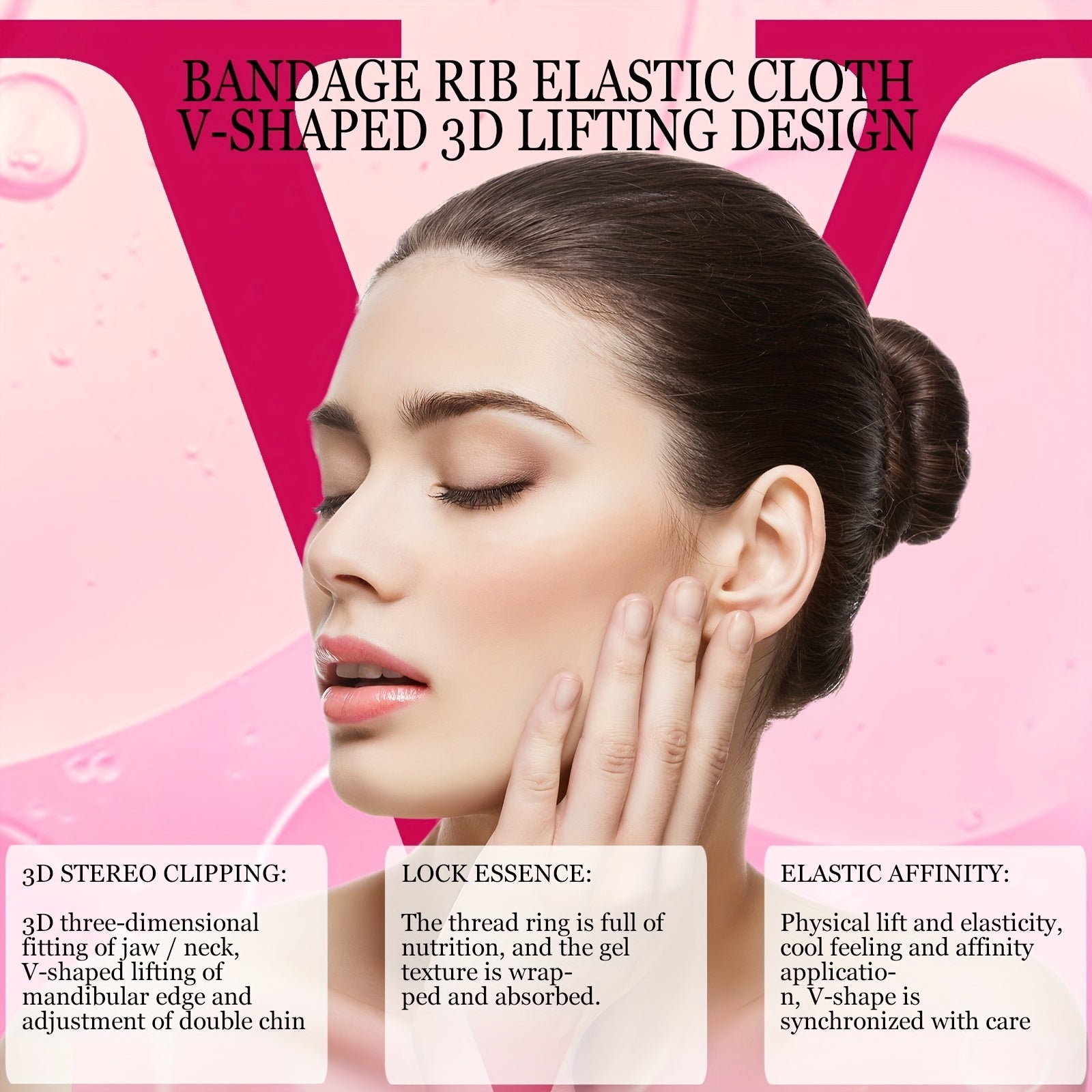 Women Men Rose Rugosa V-Line Lifting Bandage Mask for Double Chin & Jawline Contouring