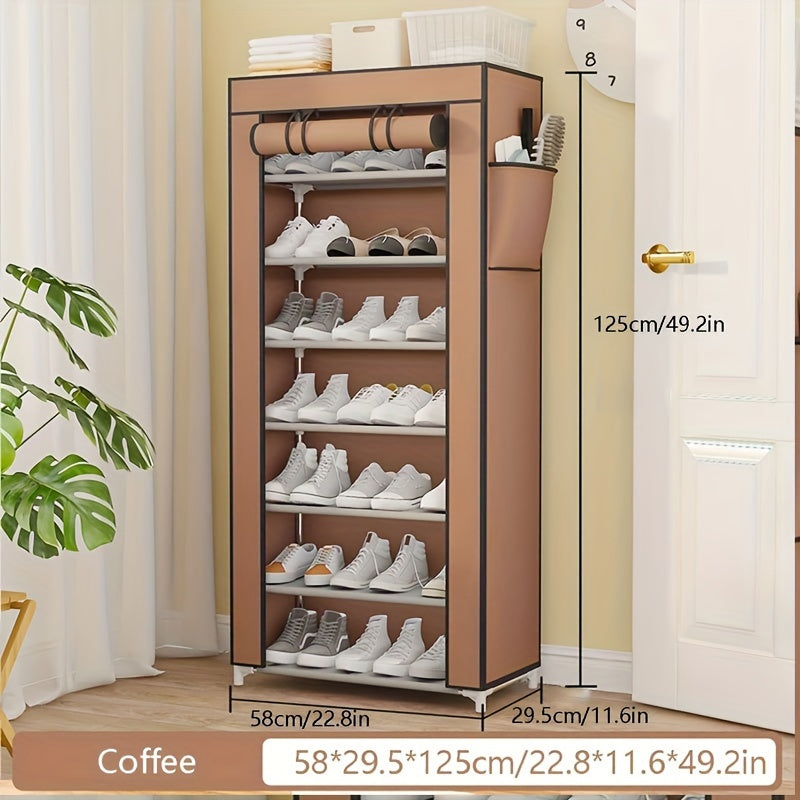 Multi-Level Shoe Organizer Plastic Metal Compact Home Storage