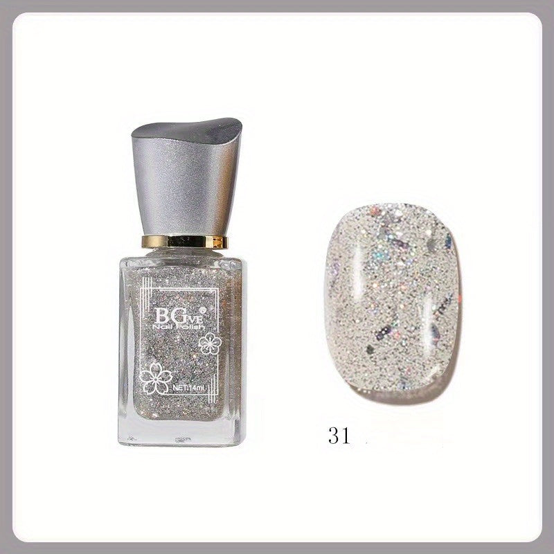 Women 14ML Quick Dry Nail Polish Non-Peelable One Step Bright Color