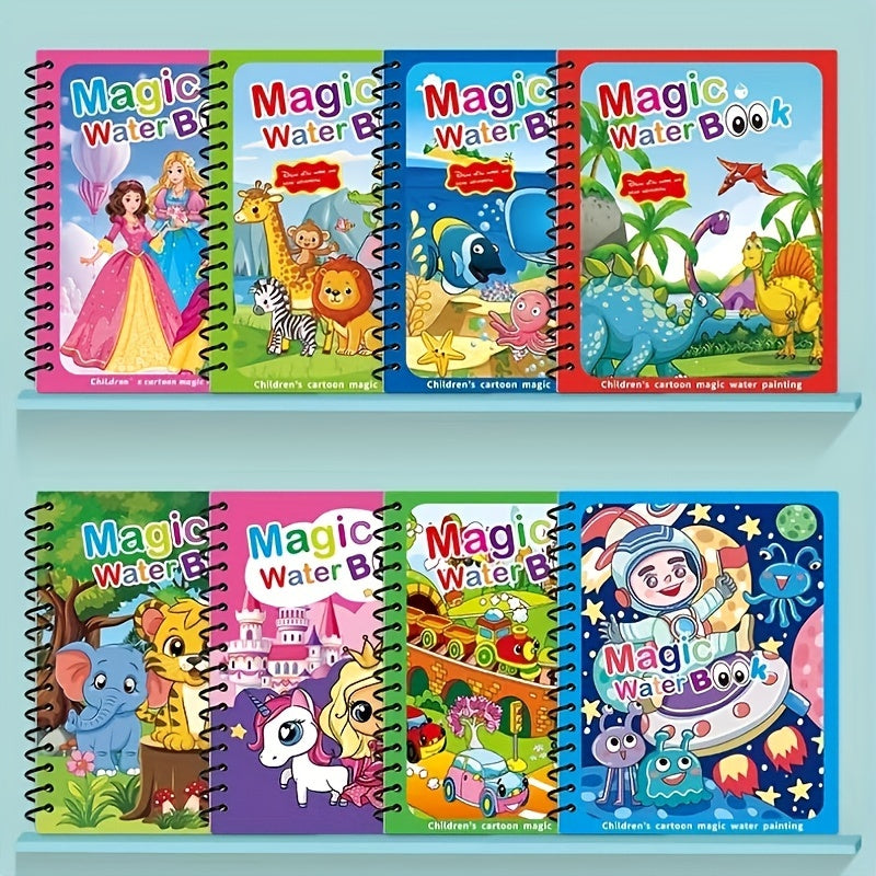 Watercolor Magic Coloring Book for Kids 8 Pages with Watercolor Pen