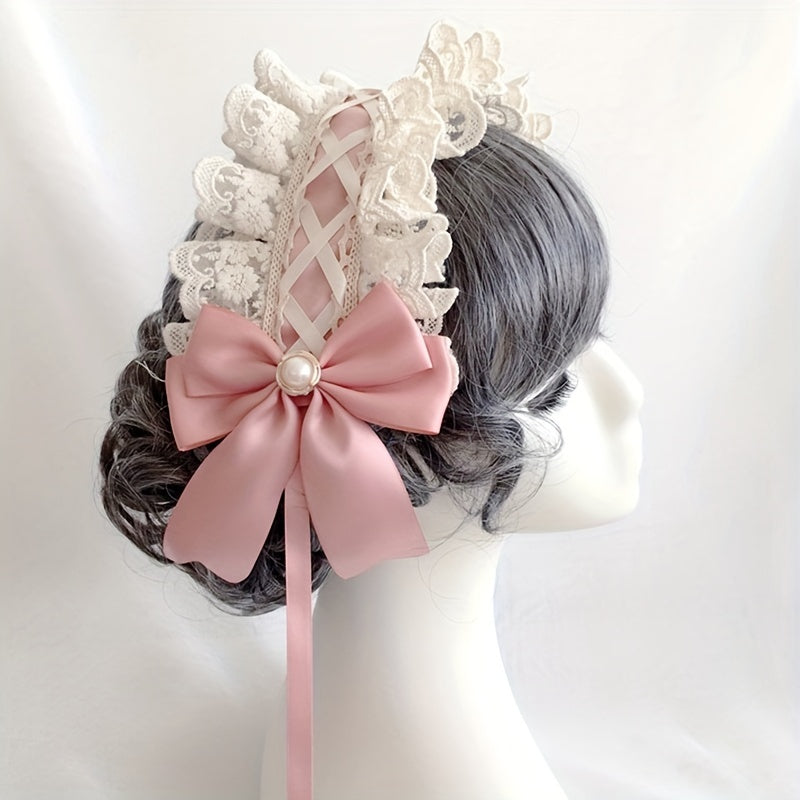 Maid Style Hair Accessory Headband with Non-slip Duck Billed Clips for Women