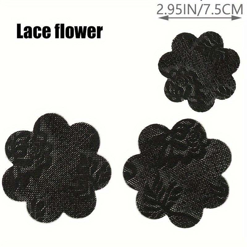 Disposable Satin Nipple Covers 5 Pairs Cross Pattern Self-Adhesive Invisible Underwear