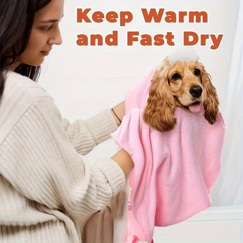 Set of 5 Cartoon Colorful Pet Bath Towels for Cats and Dogs Soft Absorbent