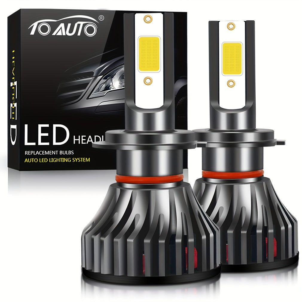 2 dona avtomobil LED faralar lampochkalari, sovuq oq, issiq oq, COB chiplar, H4 aviatsiya alyuminiy