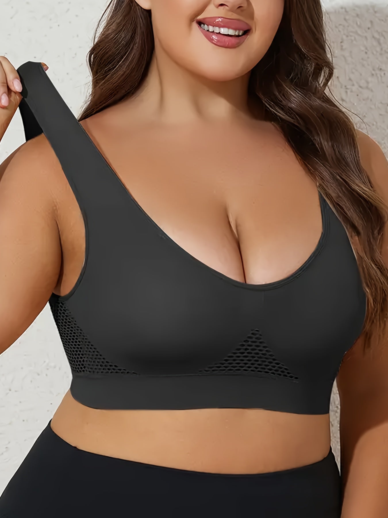 Plus Size Women’s High Support Wire-Free Sports Bras Pack of 10 Padded Mesh Workout Bras