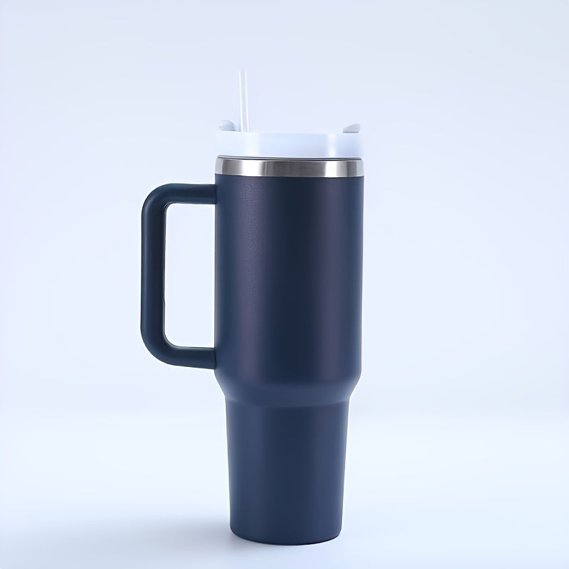 Insulated Stainless Steel Tumbler 30oz with Straw Handle Double-Walled Travel Mug