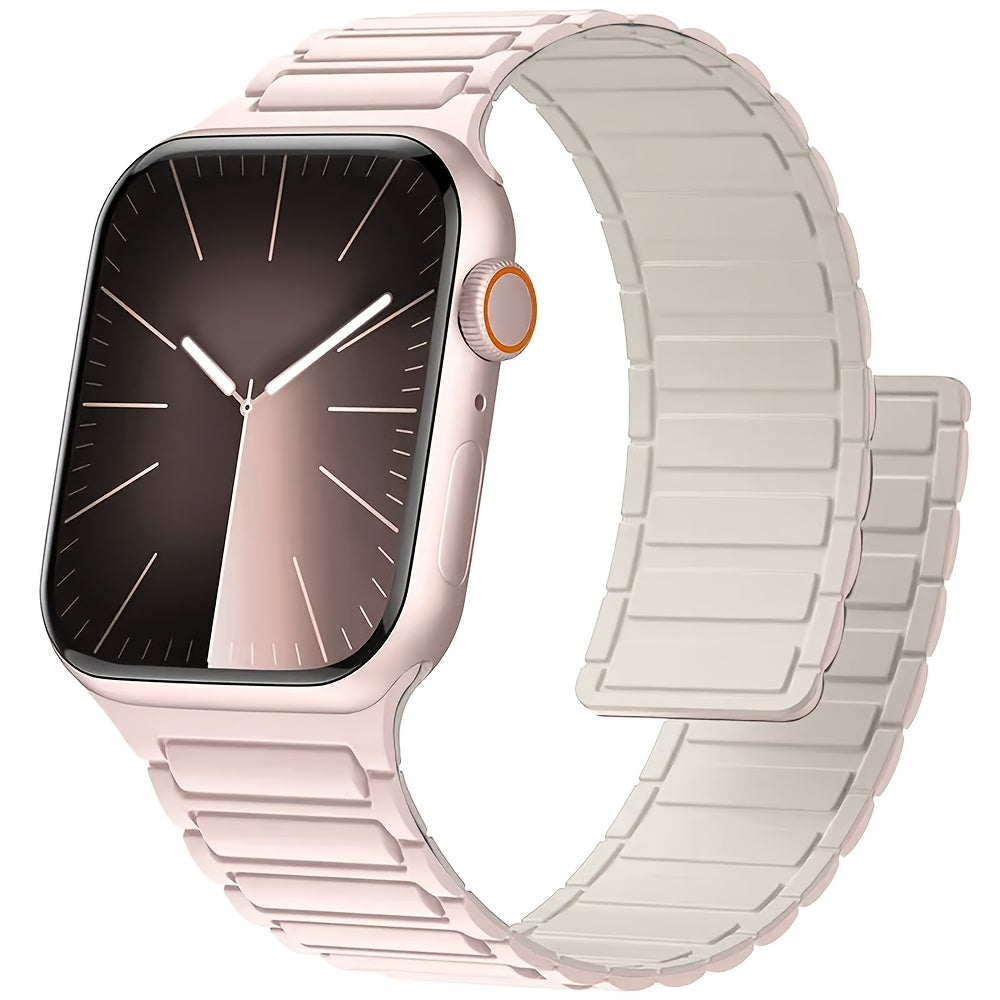 Silicone Magnetic Sport Band for Apple Watch Compatible with Series 1-10 and 38mm-49mm Sizes