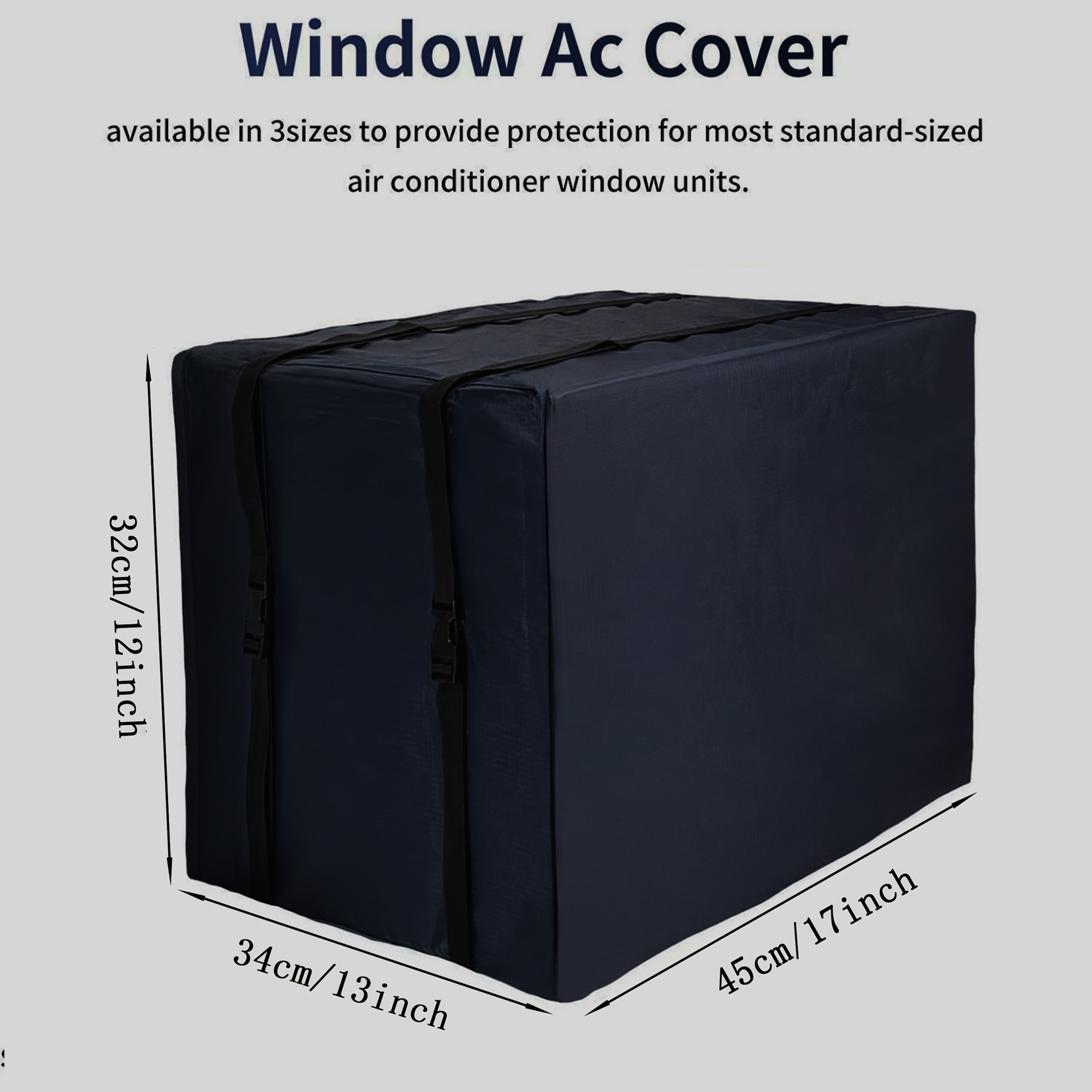 Universal Outdoor Air Conditioner Cover Waterproof UV Dust Wind Resistant Adjustable Straps