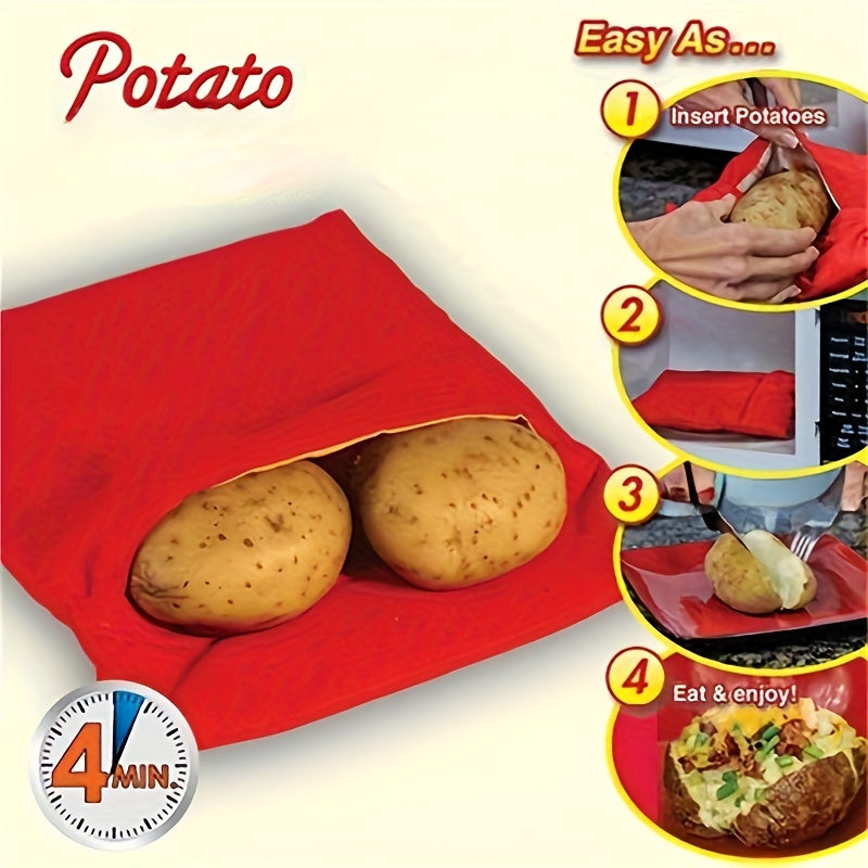 Convenient Cooker Bag for Potatoes and Corn Fits 4 Large Items Fast Meal Snack Safe Fabric