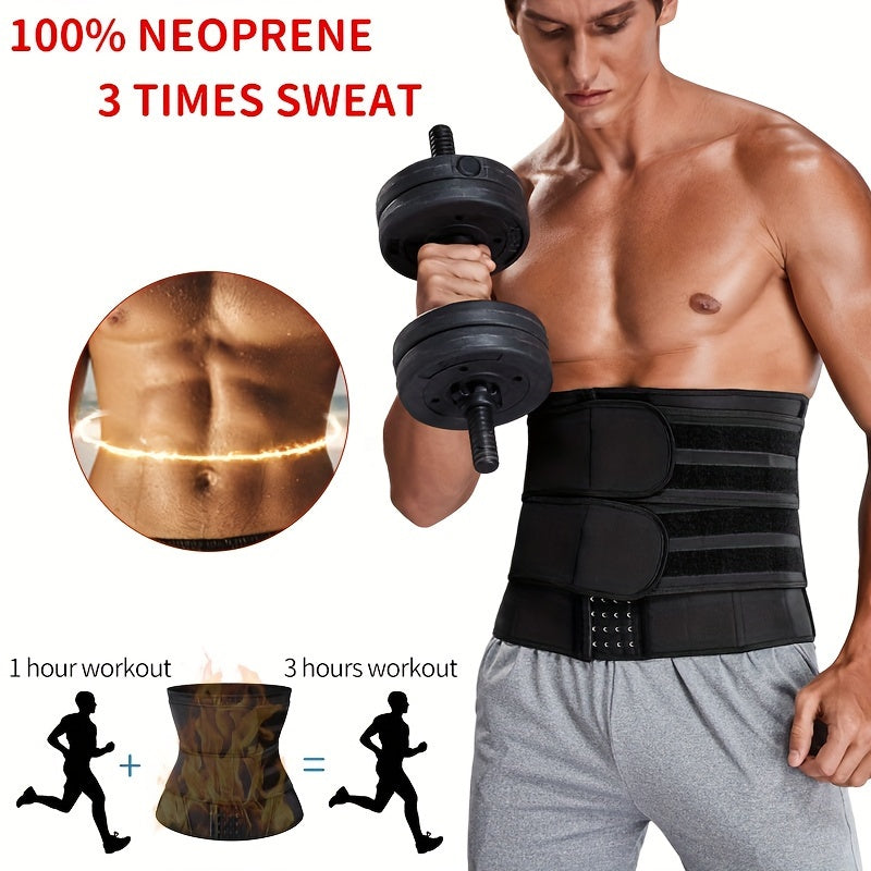 Men's Neoprene Waist Trainer Tummy Sheath Sauna Body Shaper Belt Sports Style