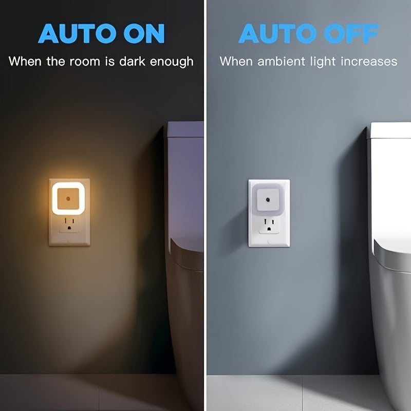 Smart Motion Sensor Night Light with Dusk Sensor LED Wall Plug Light for Kids Bedroom Stairs Kitchen Indoor White