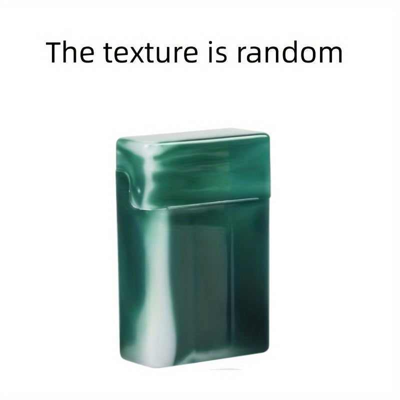 Men Durable Plastic Flip-Top Cigarette Case with Lighter Storage in Blue or Purple