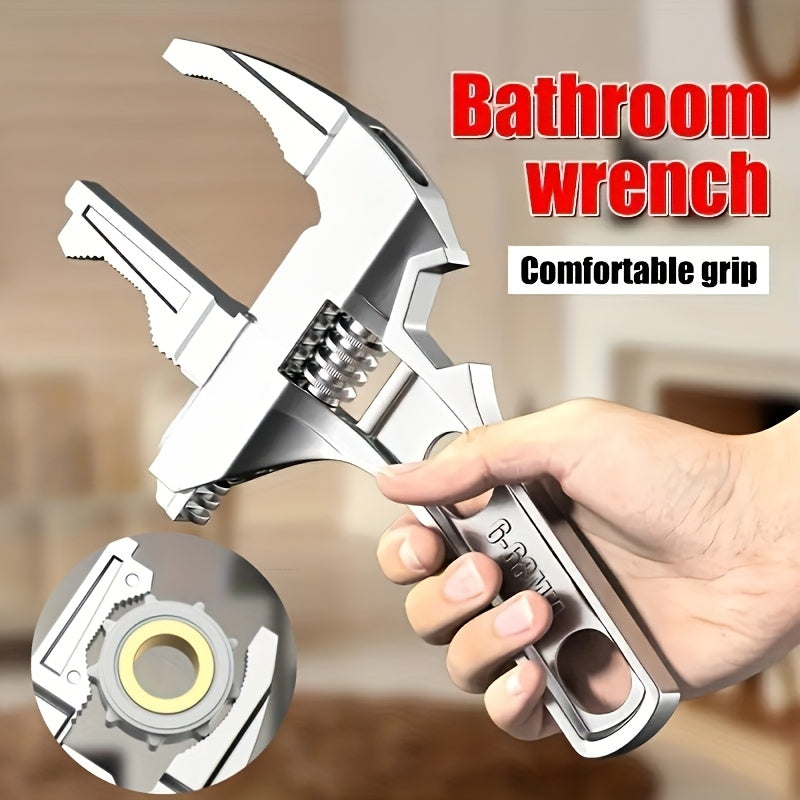 Adjustable Wrench Bathroom Repair Tool with Large Opening Pipe Wrench Nut Key 6-68mm
