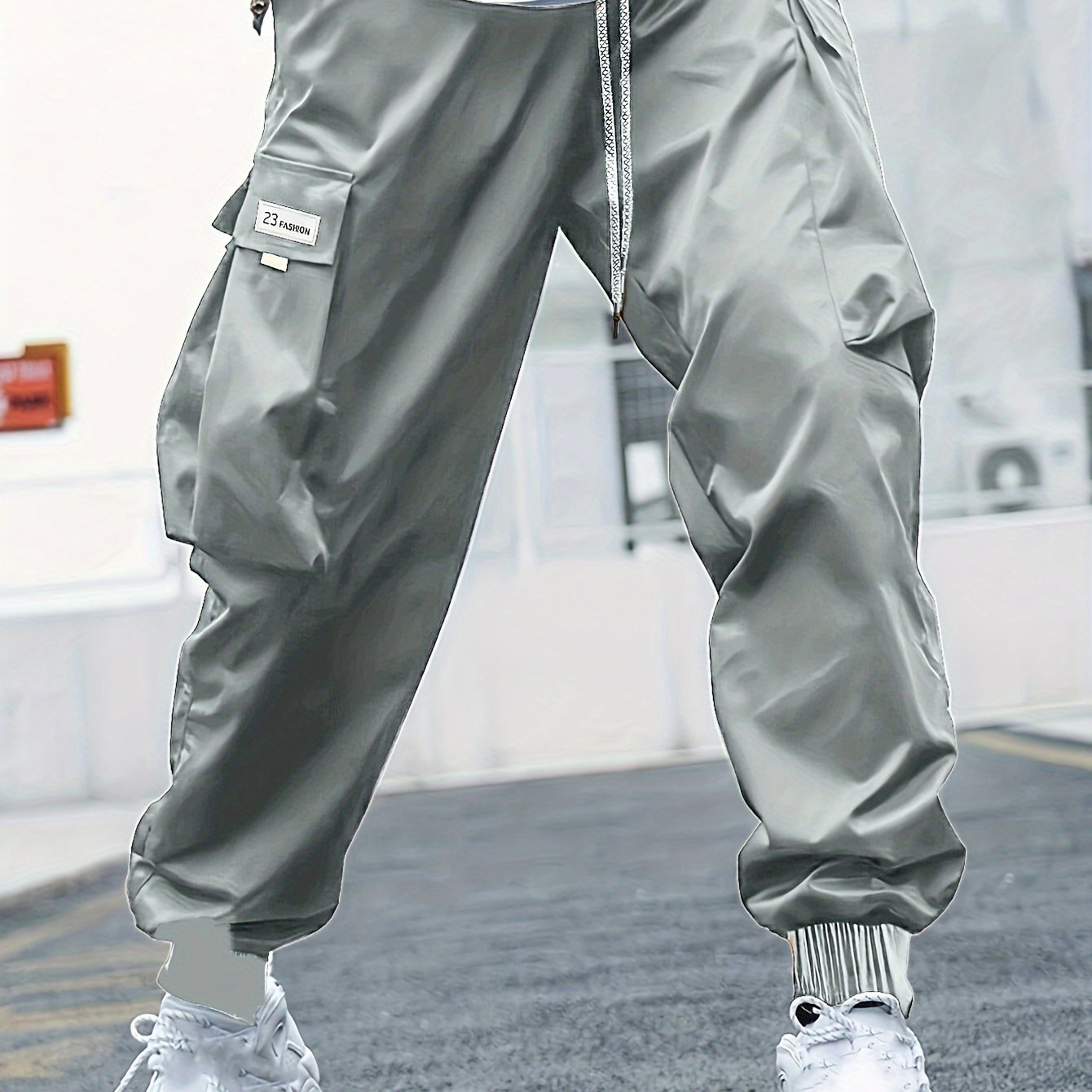 Erkaklar uchun plussiz yuk shimlari, harflar bosma, ko'p cho'ntaklar, ochiq havoda faoliyatlar uchun ideal.