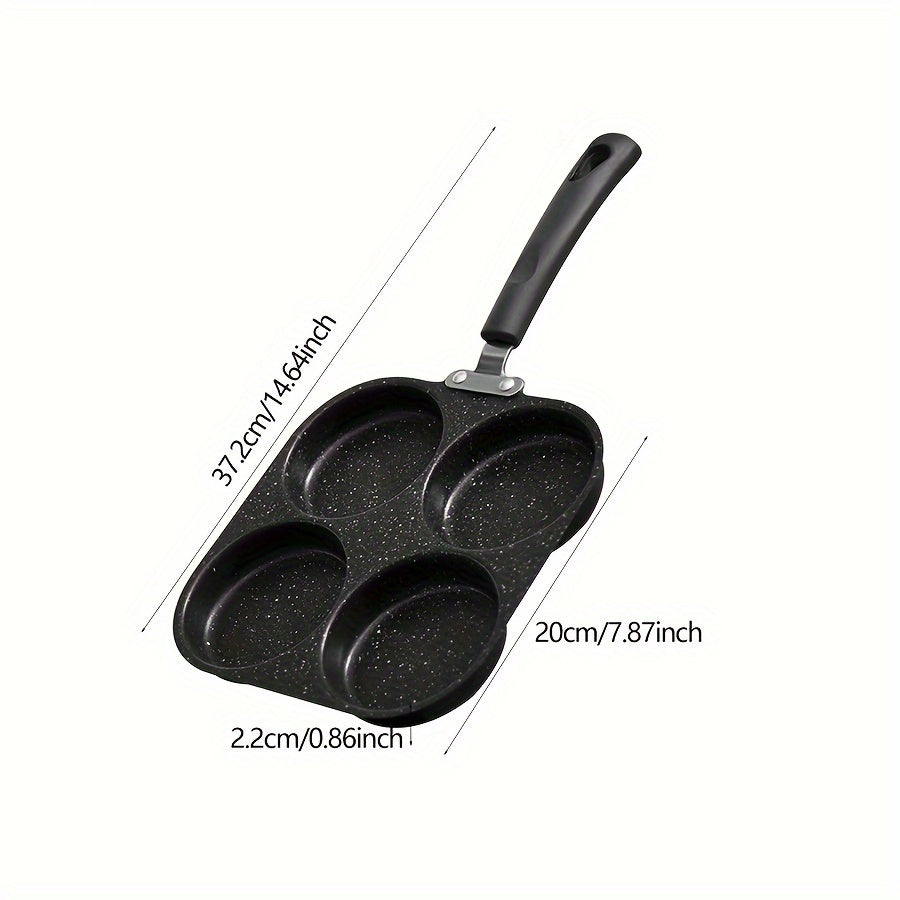 Stainless Steel Non-Stick Frying Pan 3/4-Section Heat-Resistant Handle for Cooking