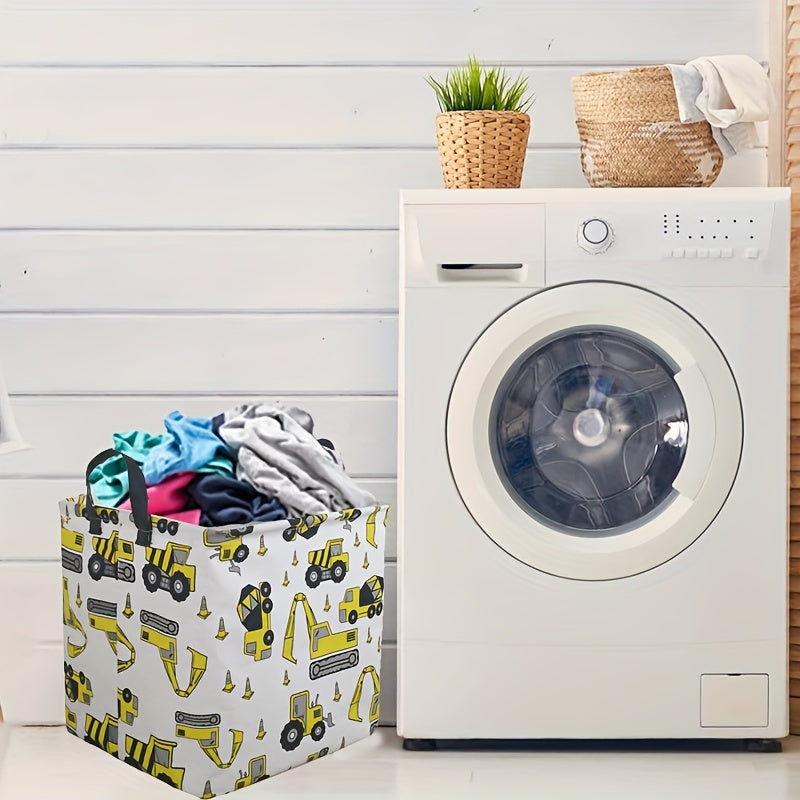 Cesta de lona plegable para ropa con recubrimiento impermeable, para ropa y juguetes, gran capacidad de almacenamiento